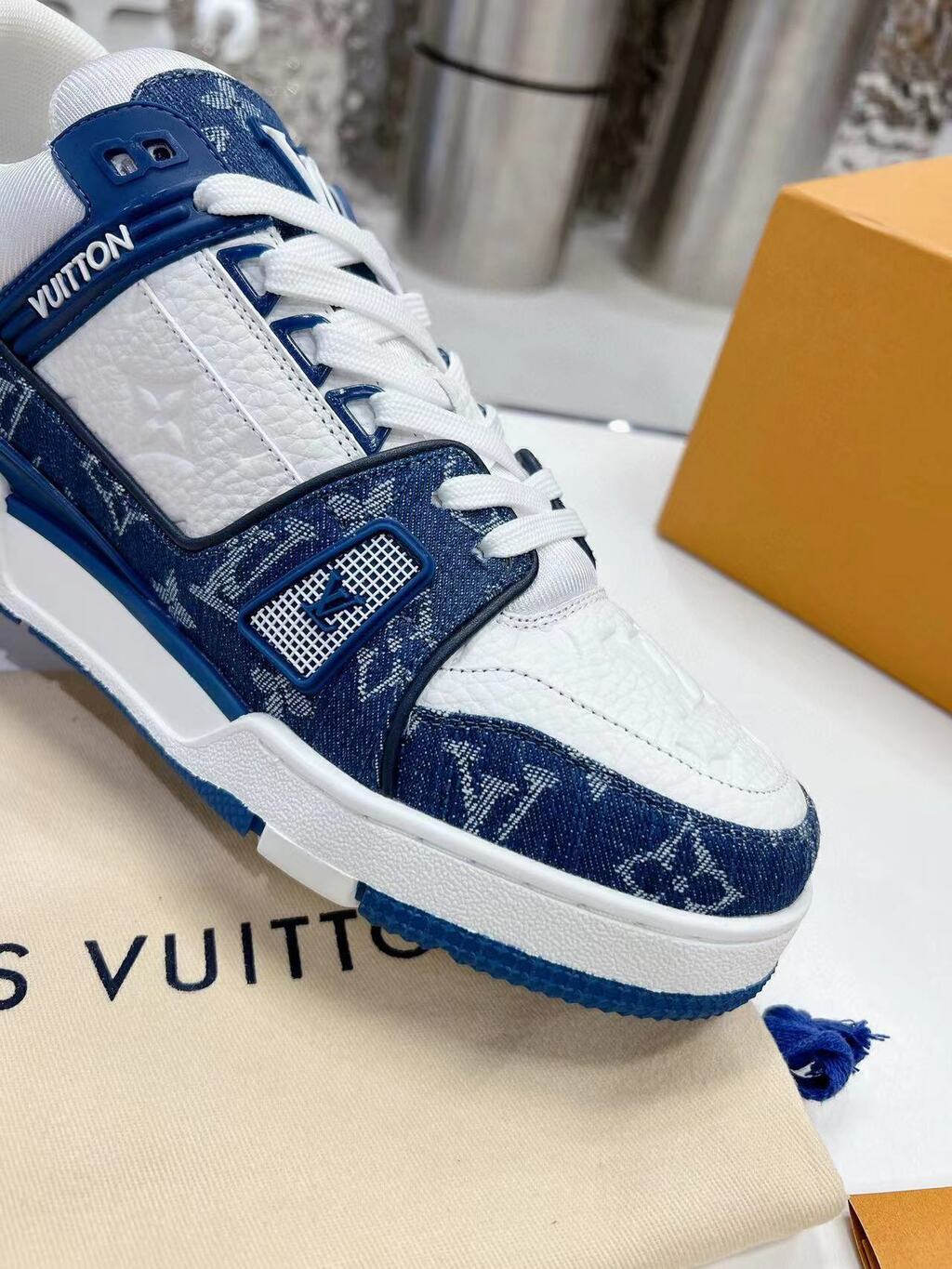 Trainer Monogram Denim White Blue