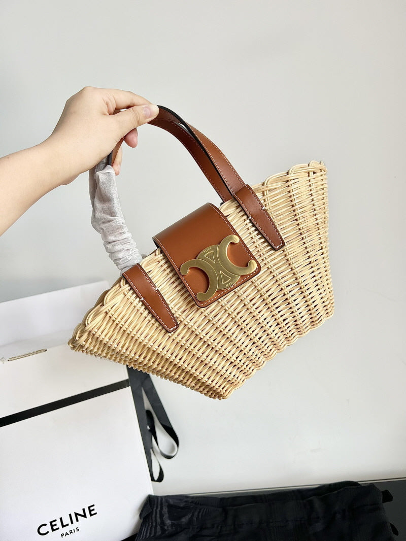 CLASSIC PANIER ⁣⁢‍﻿‌‍‌﻿﻿﻿‌﻿﻿﻿‌‌‍﻿‍﻿‌﻿‍‍‌‍‌‍‍﻿﻿﻿‍‌‍‍‌﻿﻿‌‍‌‍‍﻿‌﻿‌﻿﻿BOLSA CELINE CESTA TEEN em PALHA E COURO