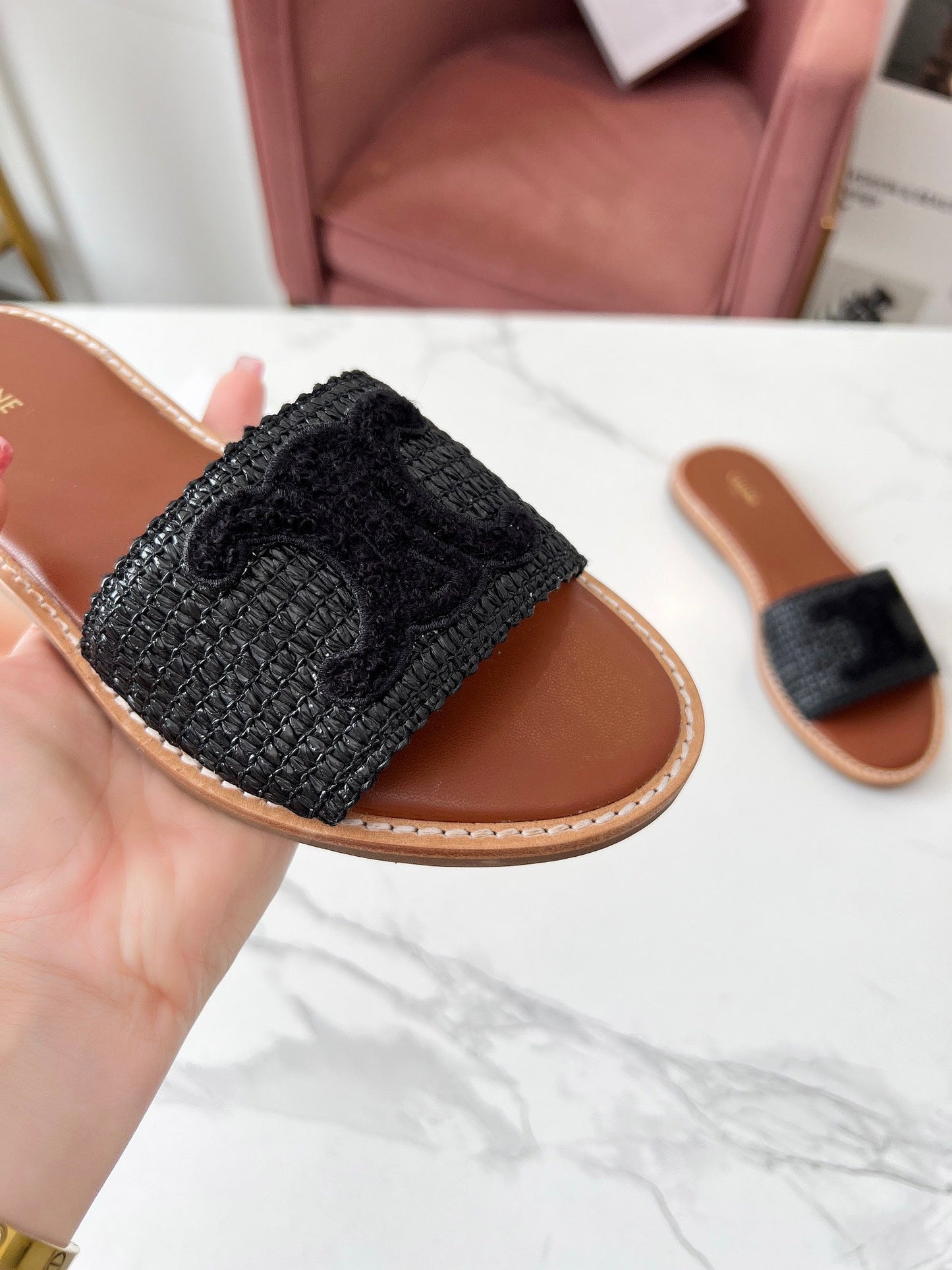 CELINE LYMPIA MULE in TRIOMPHE KNITTED COTTON