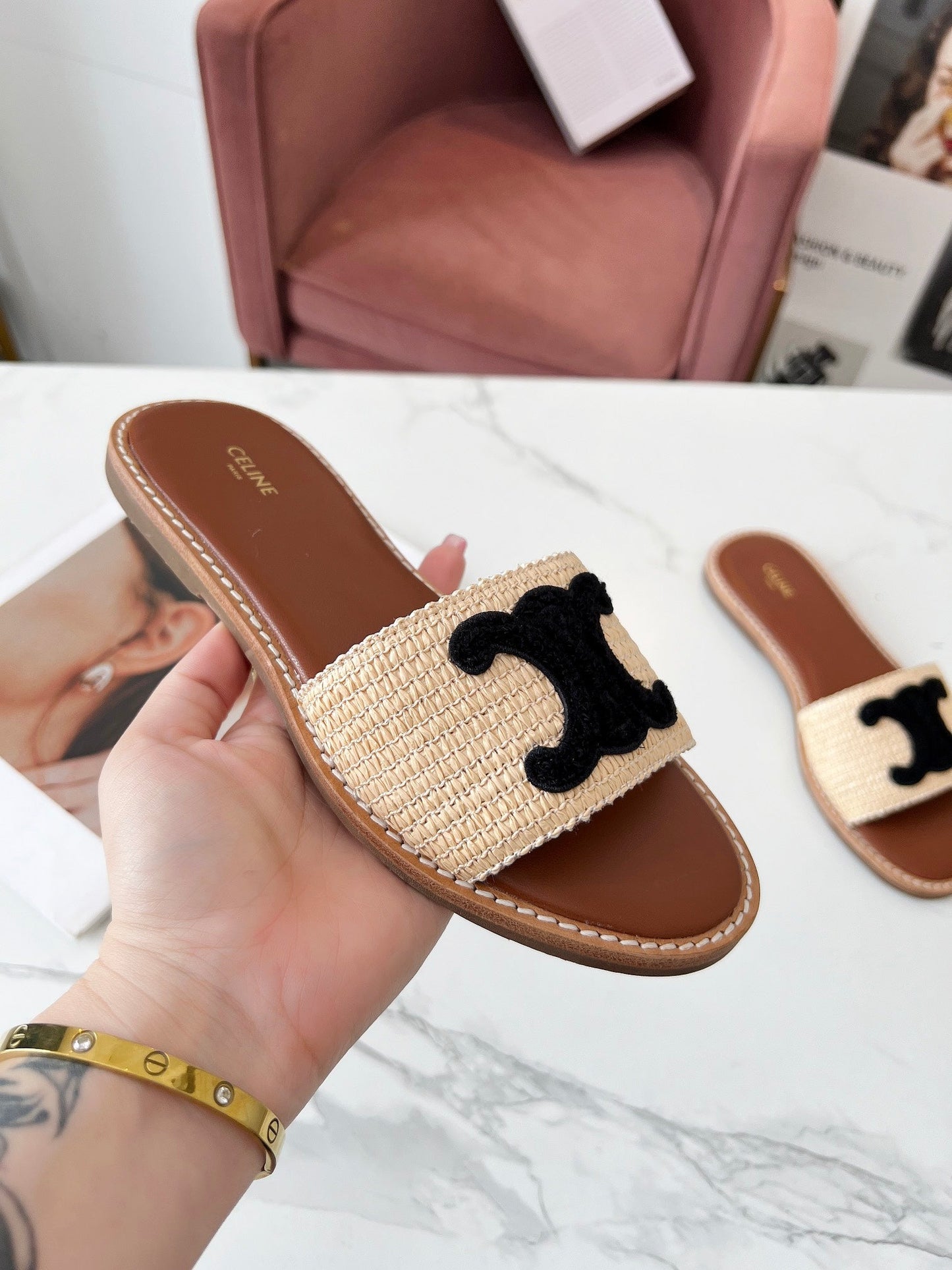 CELINE LYMPIA MULE in TRIOMPHE