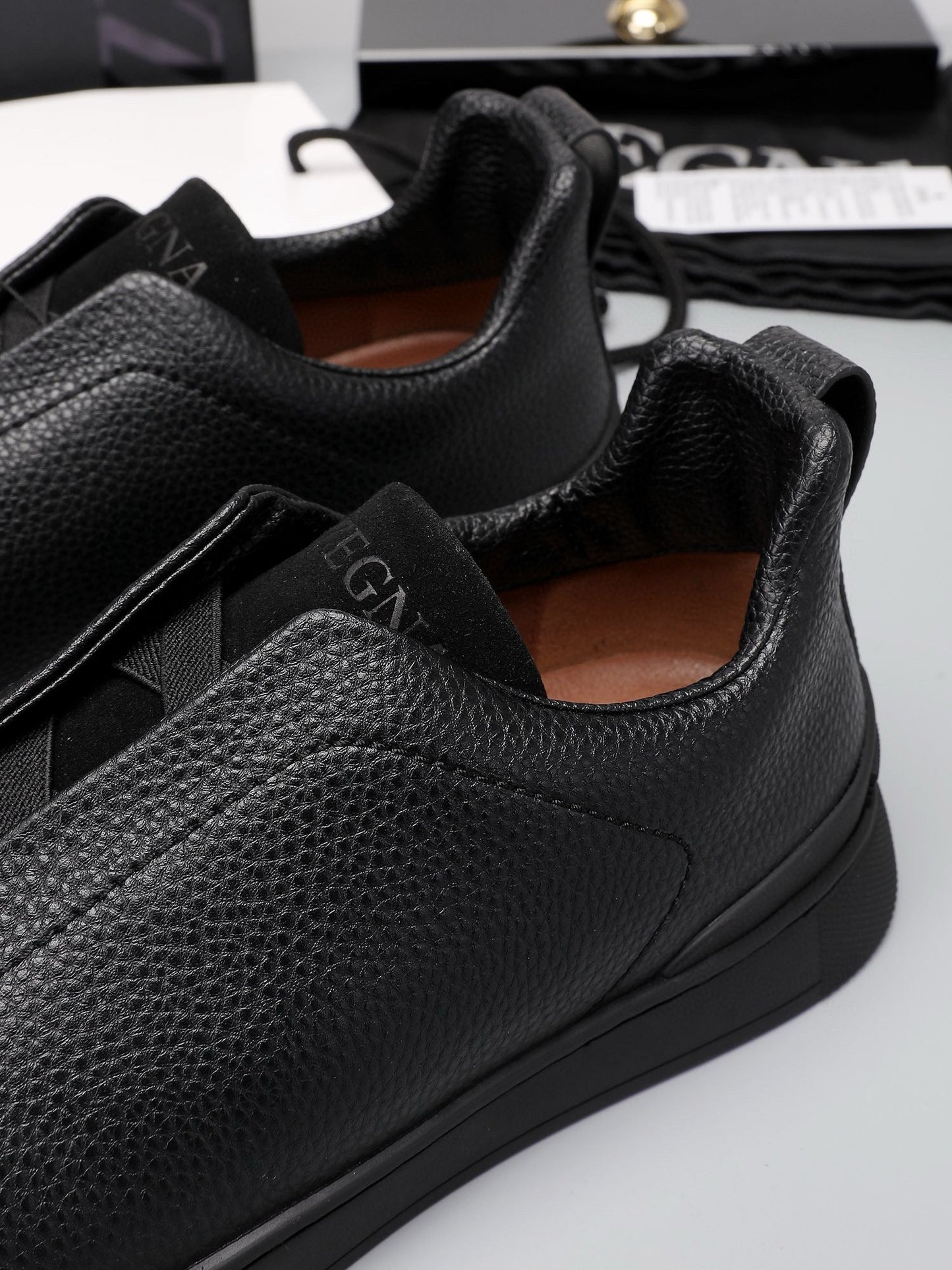 Tênis Zegna Triple Stitch Suede Sneakers All Black