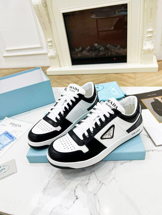 Prada Downtown Low Top Sneakers Leather White Black (Pronta entrega)