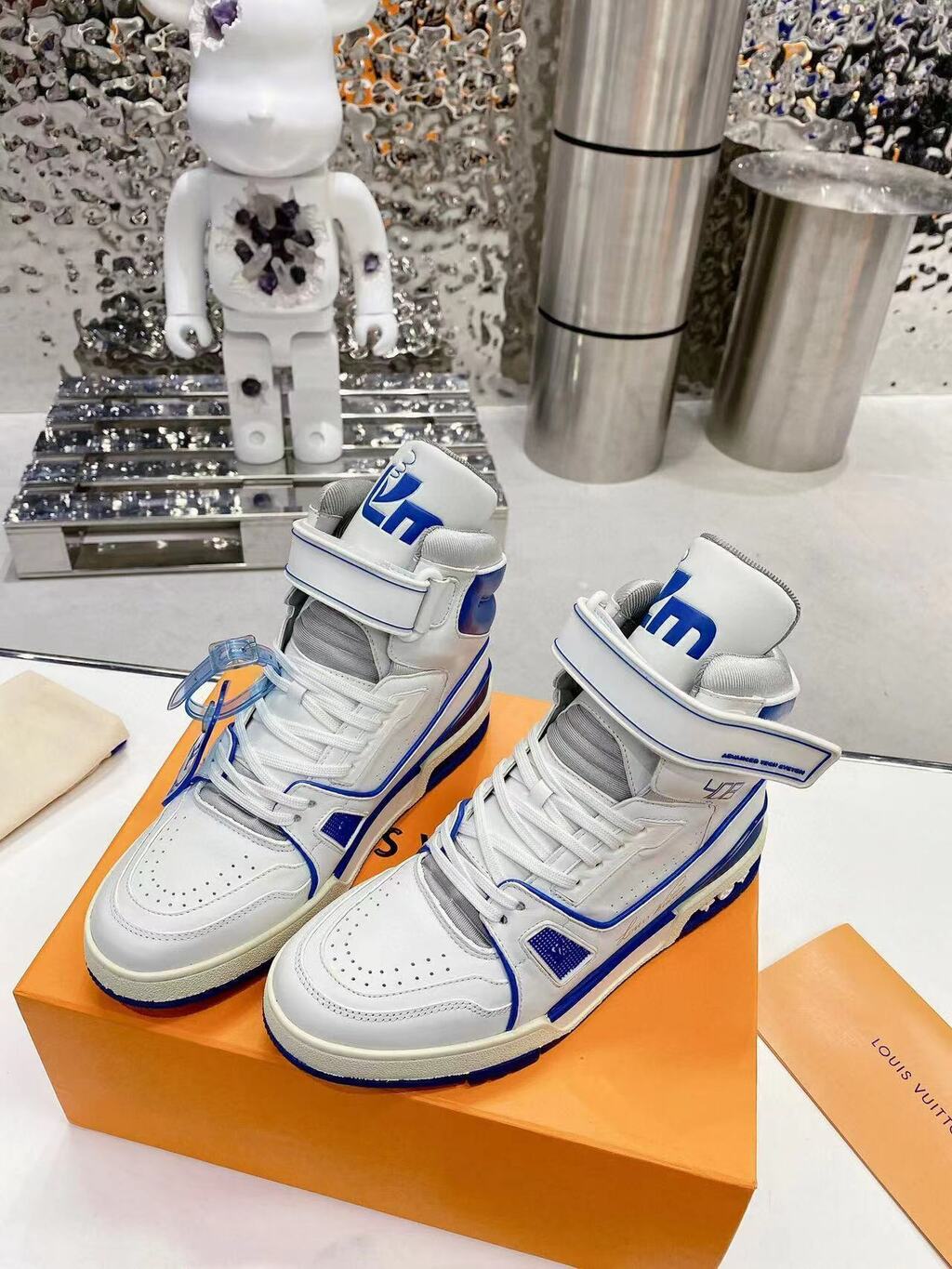 Trainer Sneaker Boot High White Blue