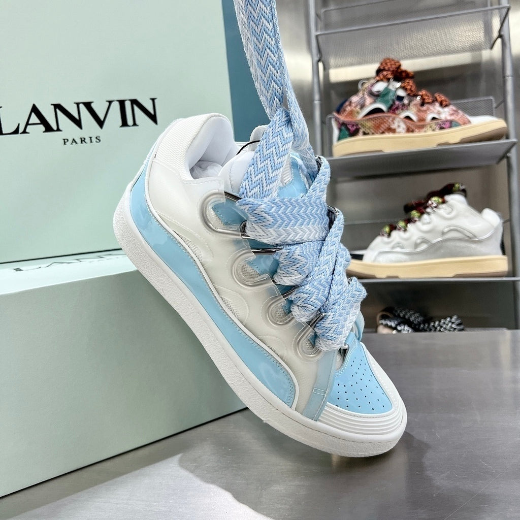 Lanvin Curb Sneaker White Light Blue