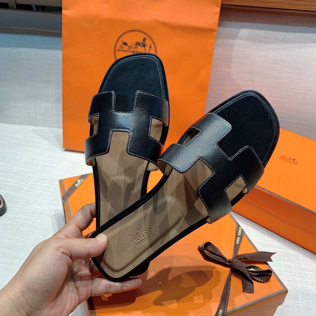 Hermes Oran Sandal Nior Box Calfskin Leather