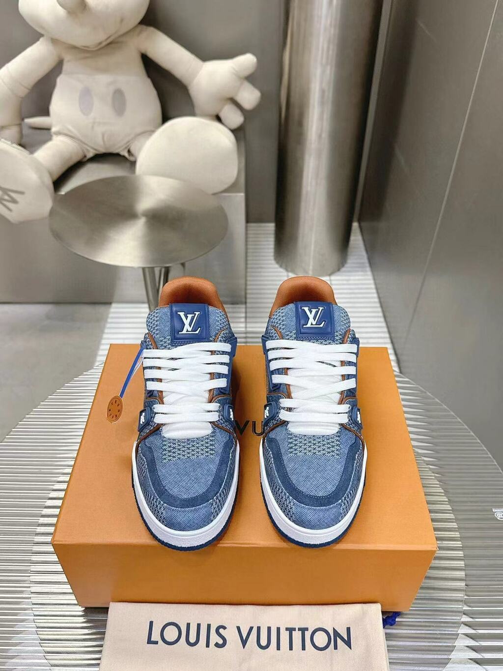 LV Trainer Blue Damier 3D Denim