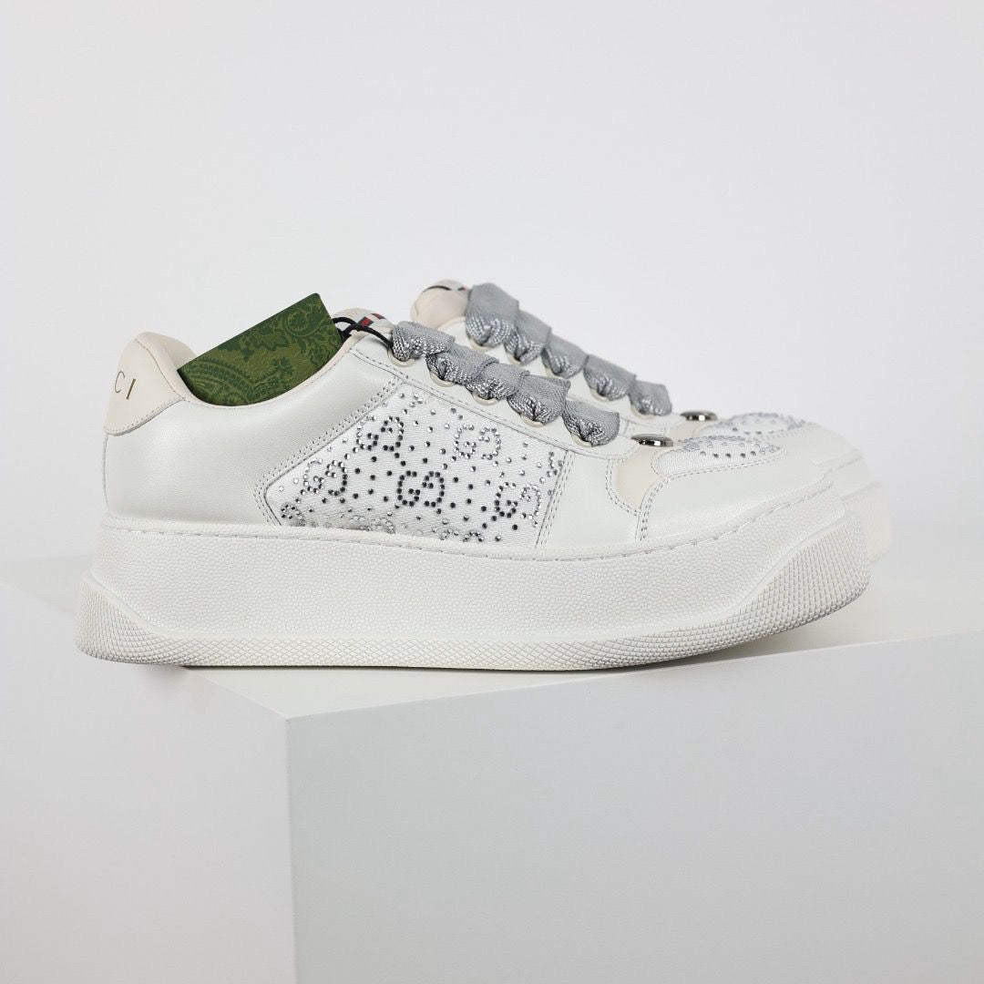 Gucci Screener GG Embellished Leather Sneakers