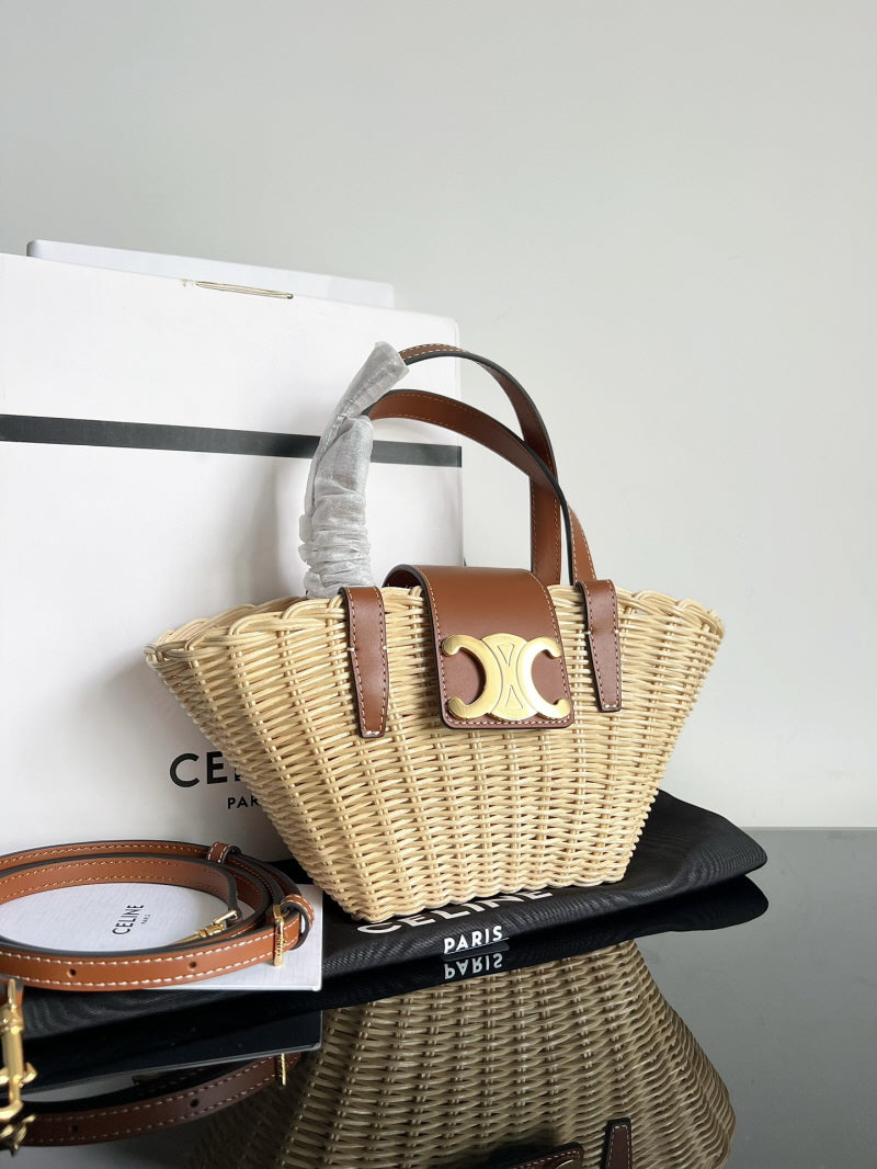 CLASSIC PANIER ⁣⁢‍﻿‌‍‌﻿﻿﻿‌﻿﻿﻿‌‌‍﻿‍﻿‌﻿‍‍‌‍‌‍‍﻿﻿﻿‍‌‍‍‌﻿﻿‌‍‌‍‍﻿‌﻿‌﻿﻿BOLSA CELINE CESTA TEEN em PALHA E COURO