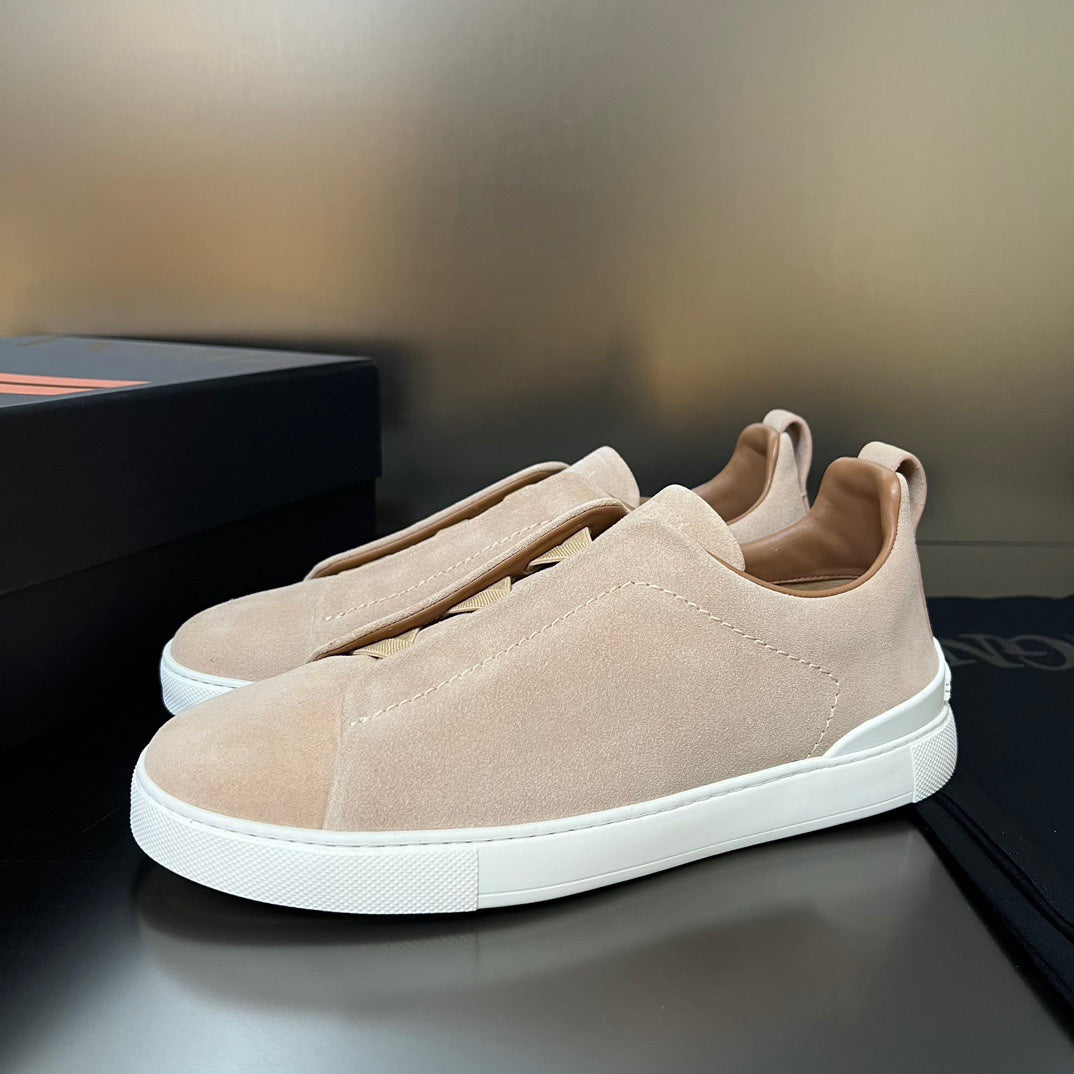 ZEGNA  Suede Triple Stitch Sneakers