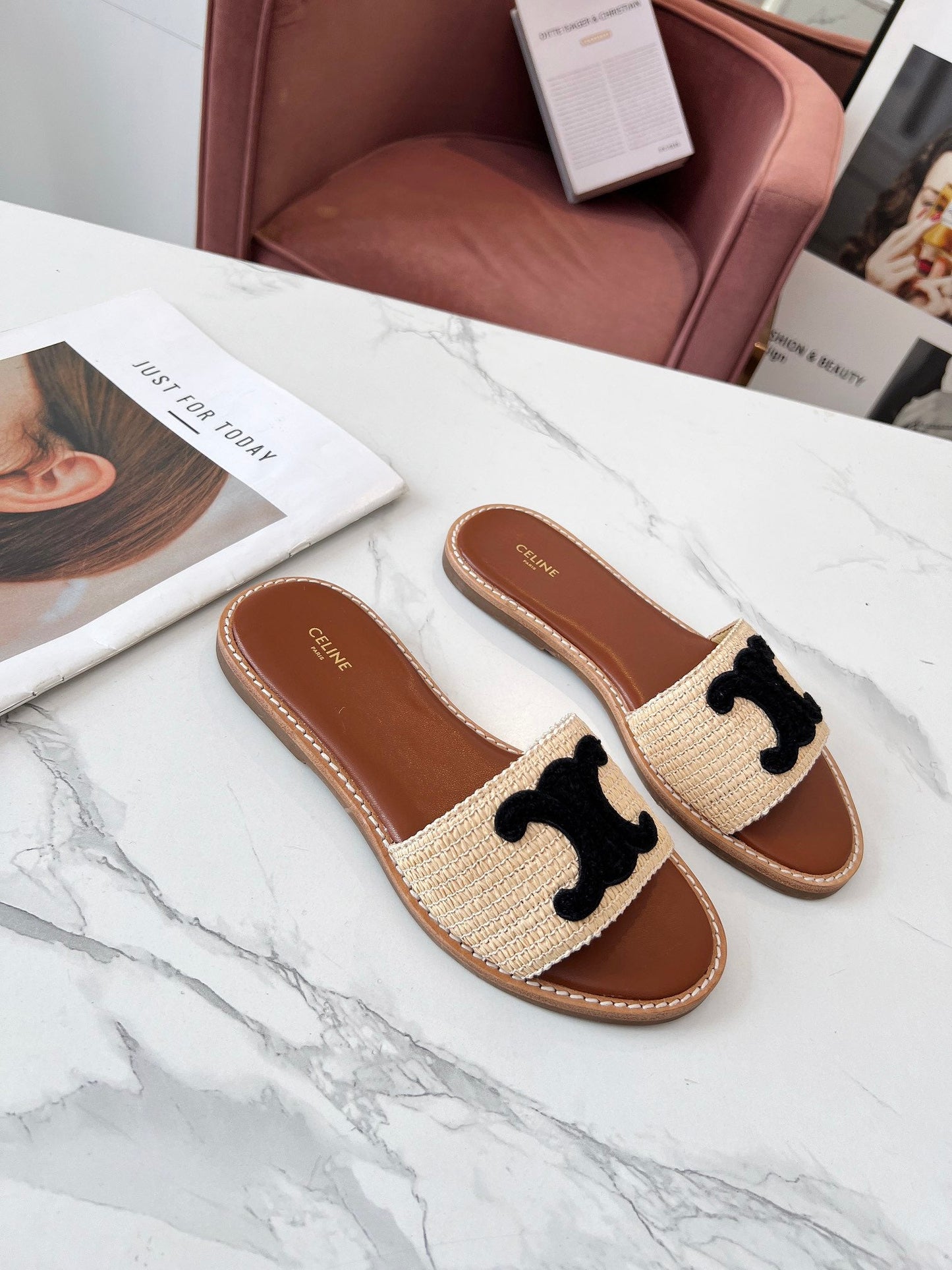 CELINE LYMPIA MULE in TRIOMPHE