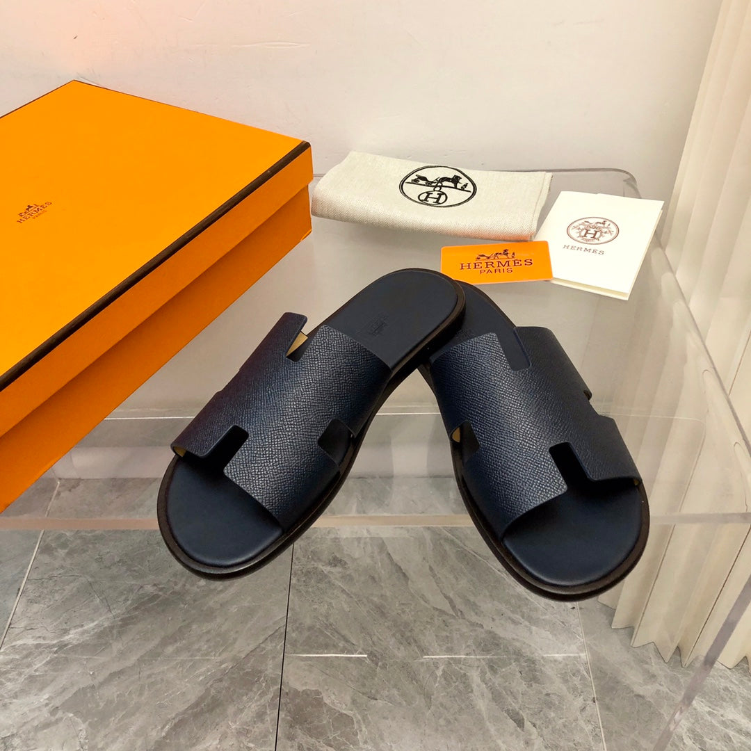 Hermes Izmir Sandal Noir Smooth Calfskin Leather