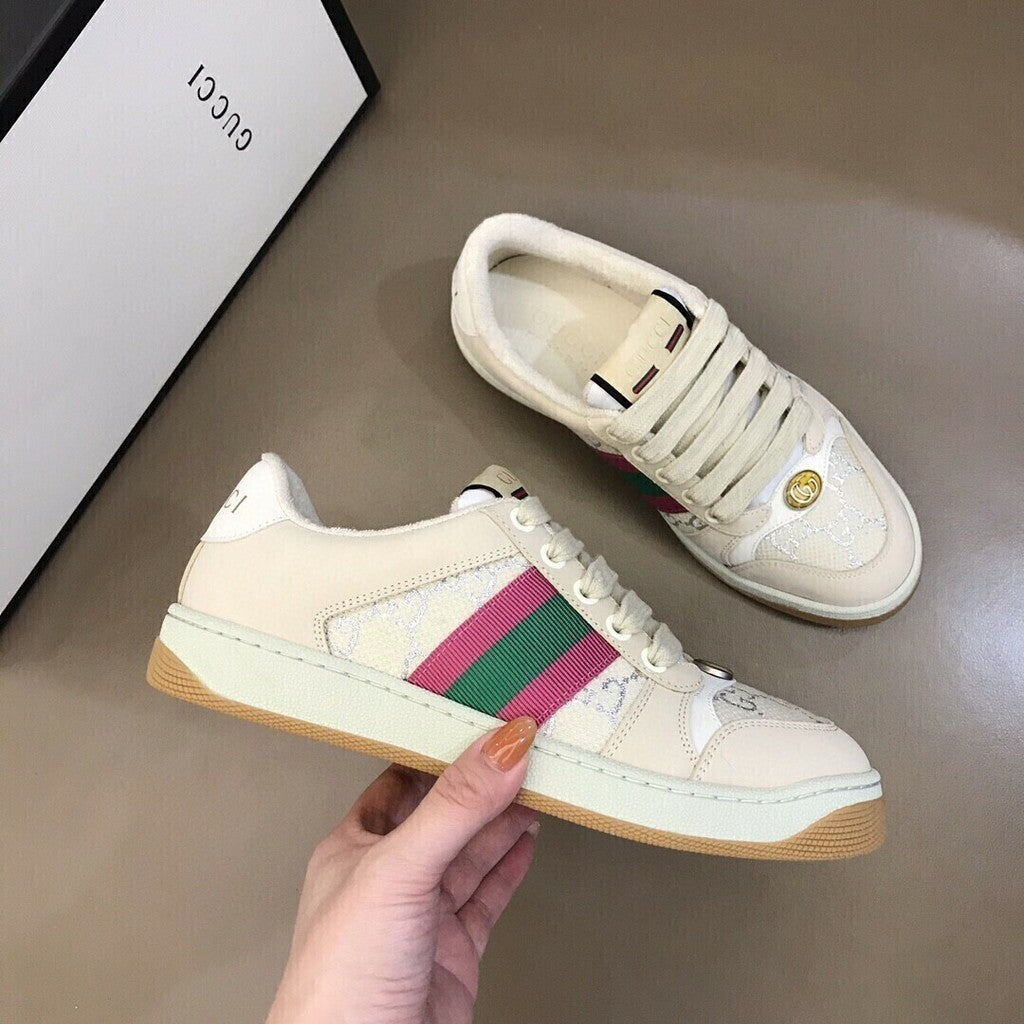 Gucci Screener Cream Leather