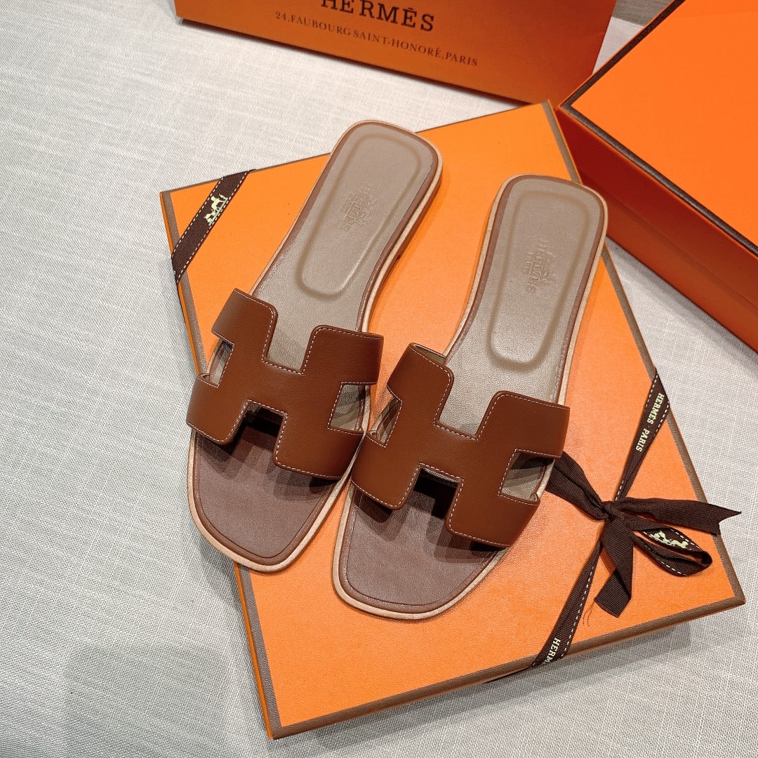 Hermes Oran Sandal Gold Box Calfskin Leather