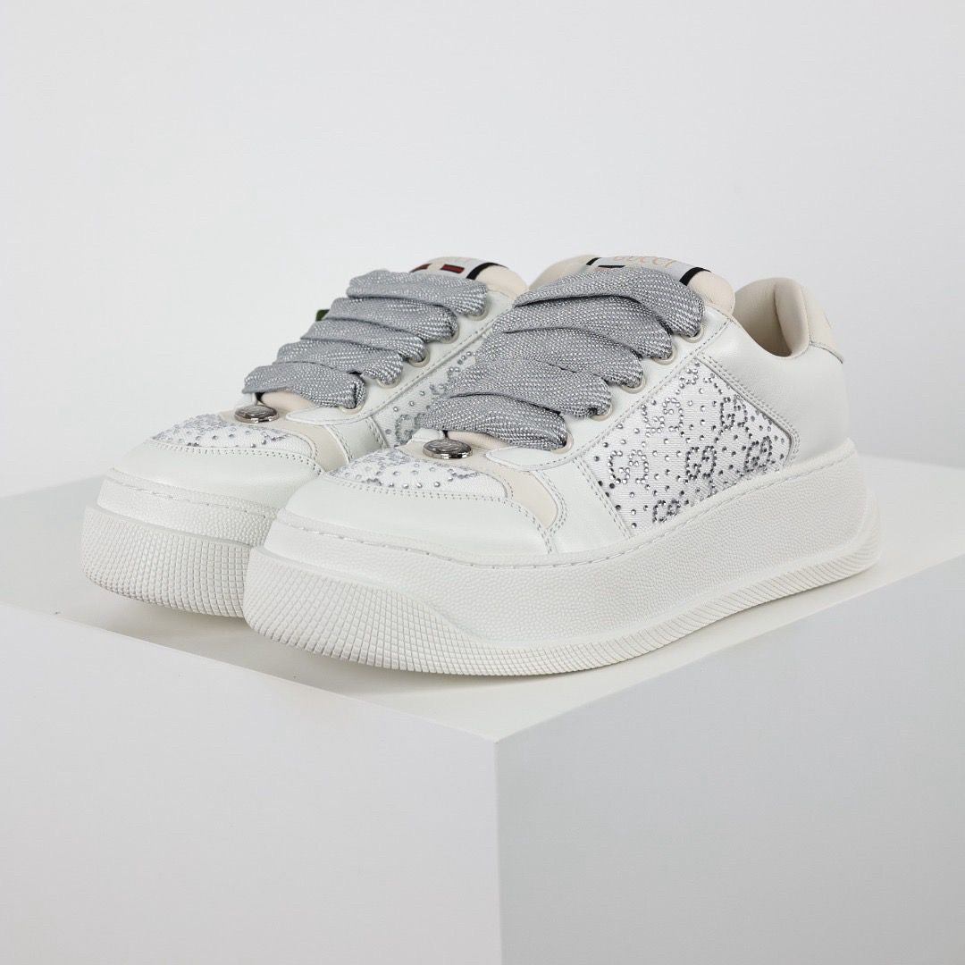 Gucci Screener GG Embellished Leather Sneakers