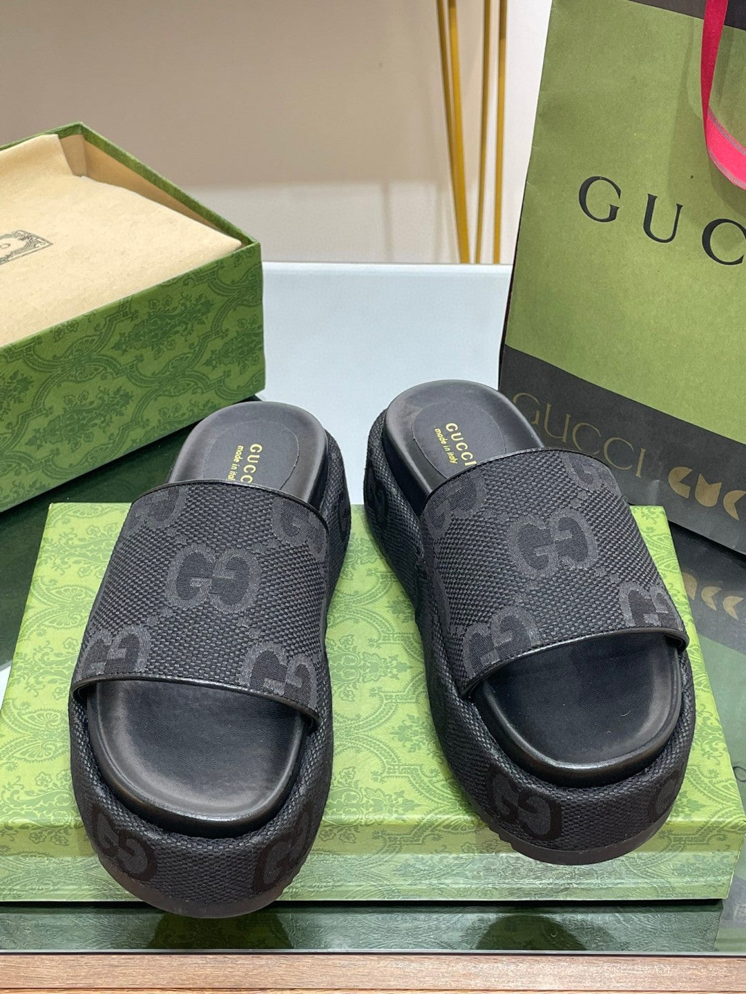 Gucci Angelina Platform Sandal Black