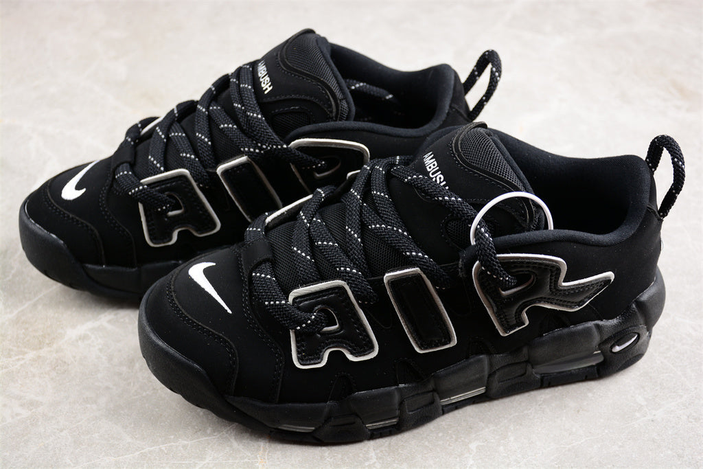 AMBUSH X NIKE AIR MORE UPTEMPO LOW BLACK WHITE