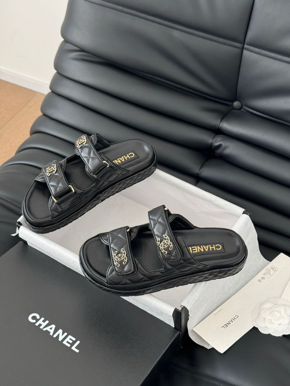 CHANEL Quilted Dad Sandal