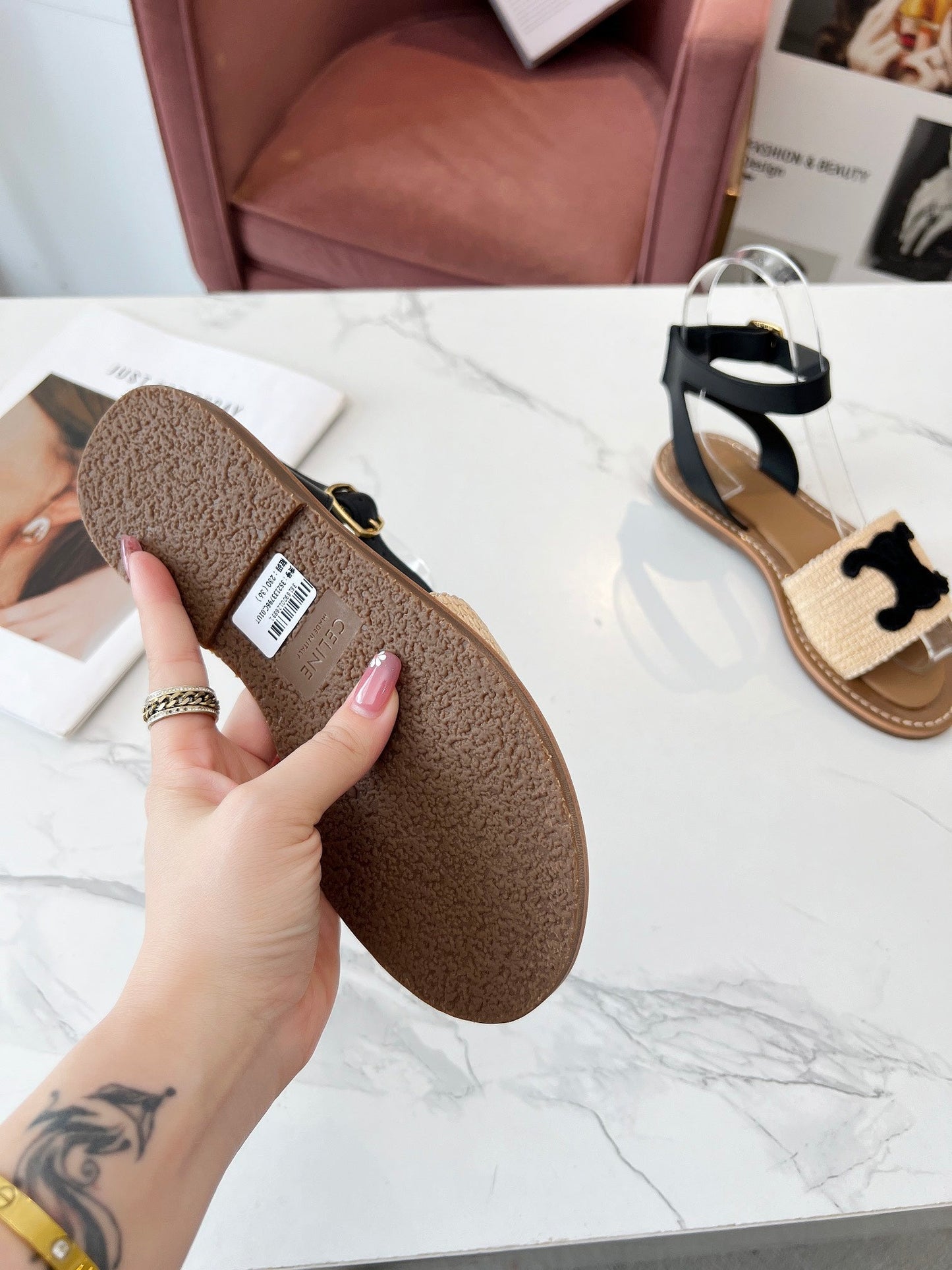 CELINE LYMPIA FLAT STRAP SANDAL