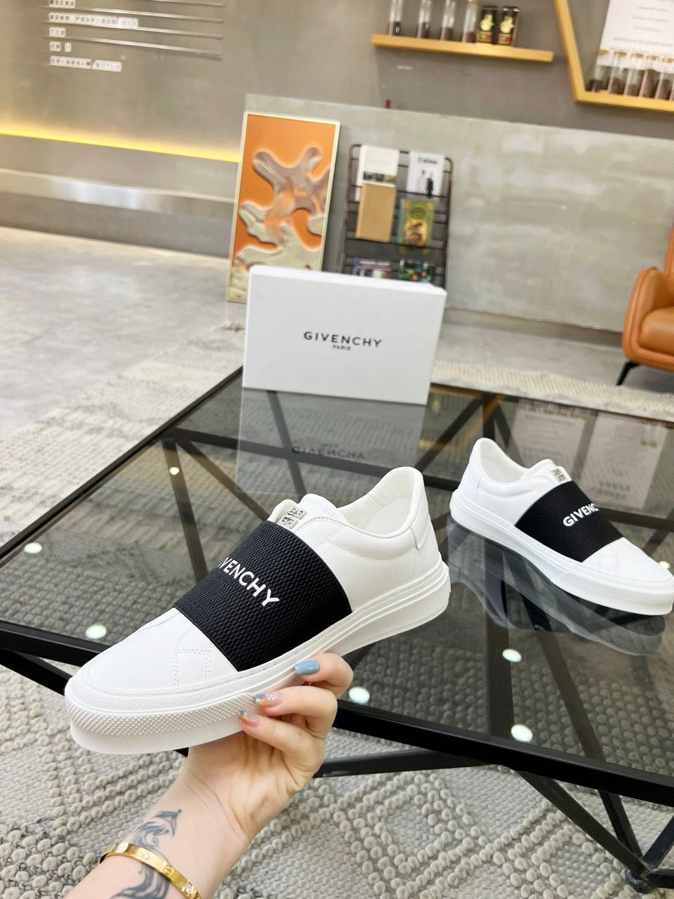 Givenchy City Sport Sneaker White Black Logo Strap