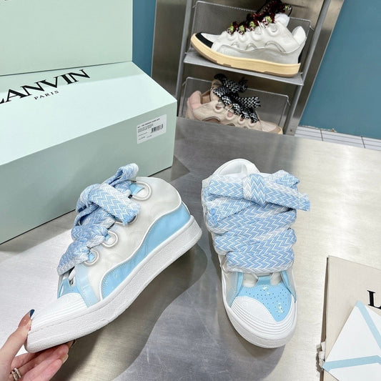 Lanvin Curb Sneaker White Light Blue