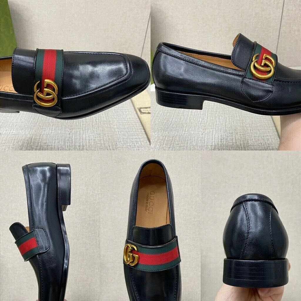 Gucci Plain Leather Loafers Black (Pronta entrega)