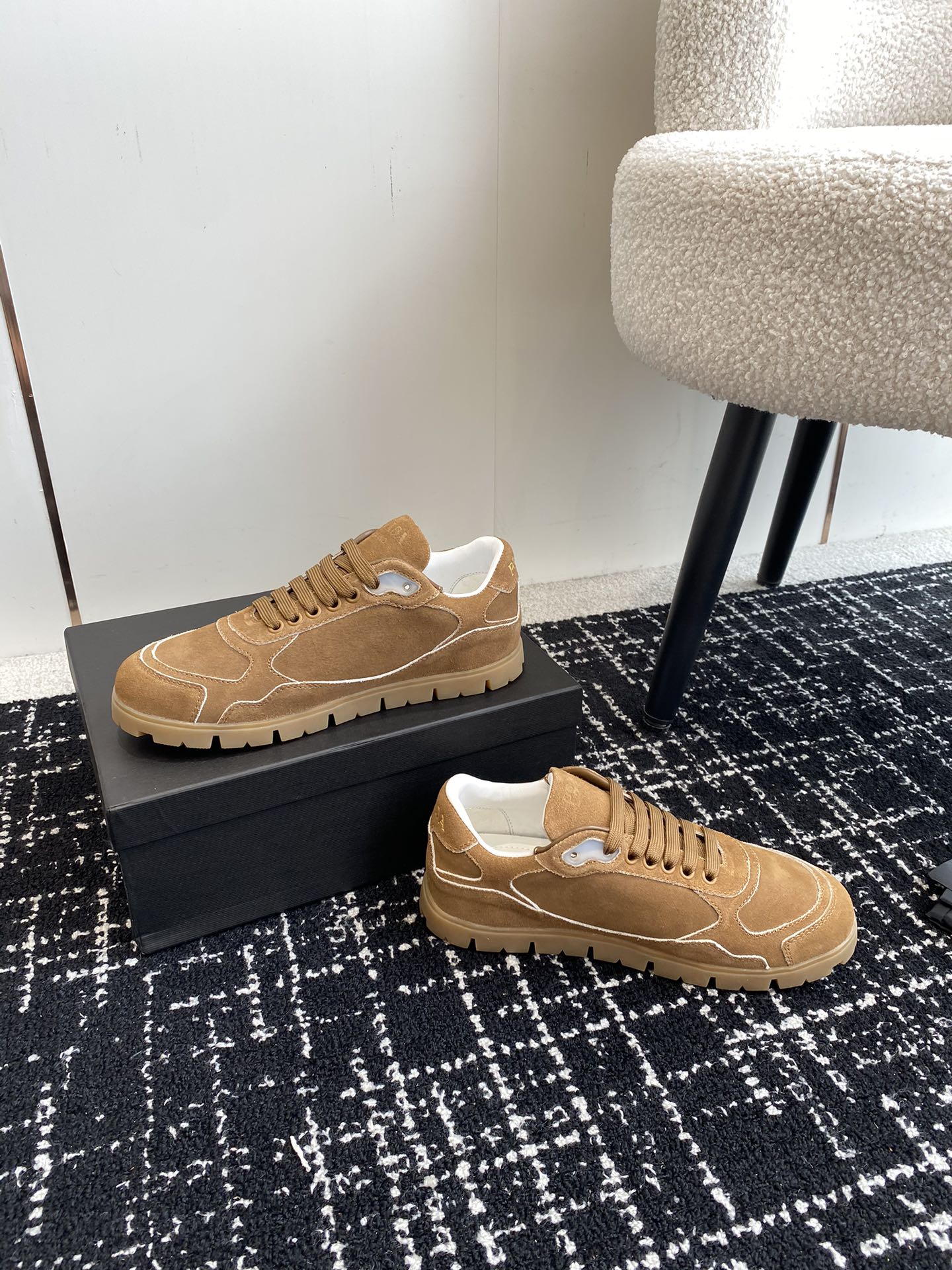 Prada Trail faded suede sneakers