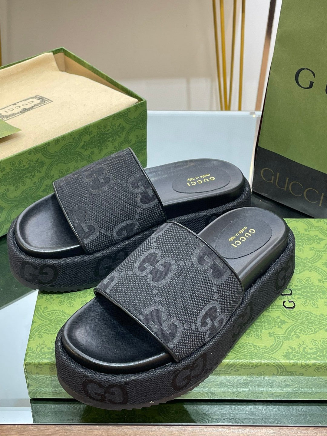 Gucci Angelina Platform Sandal Black