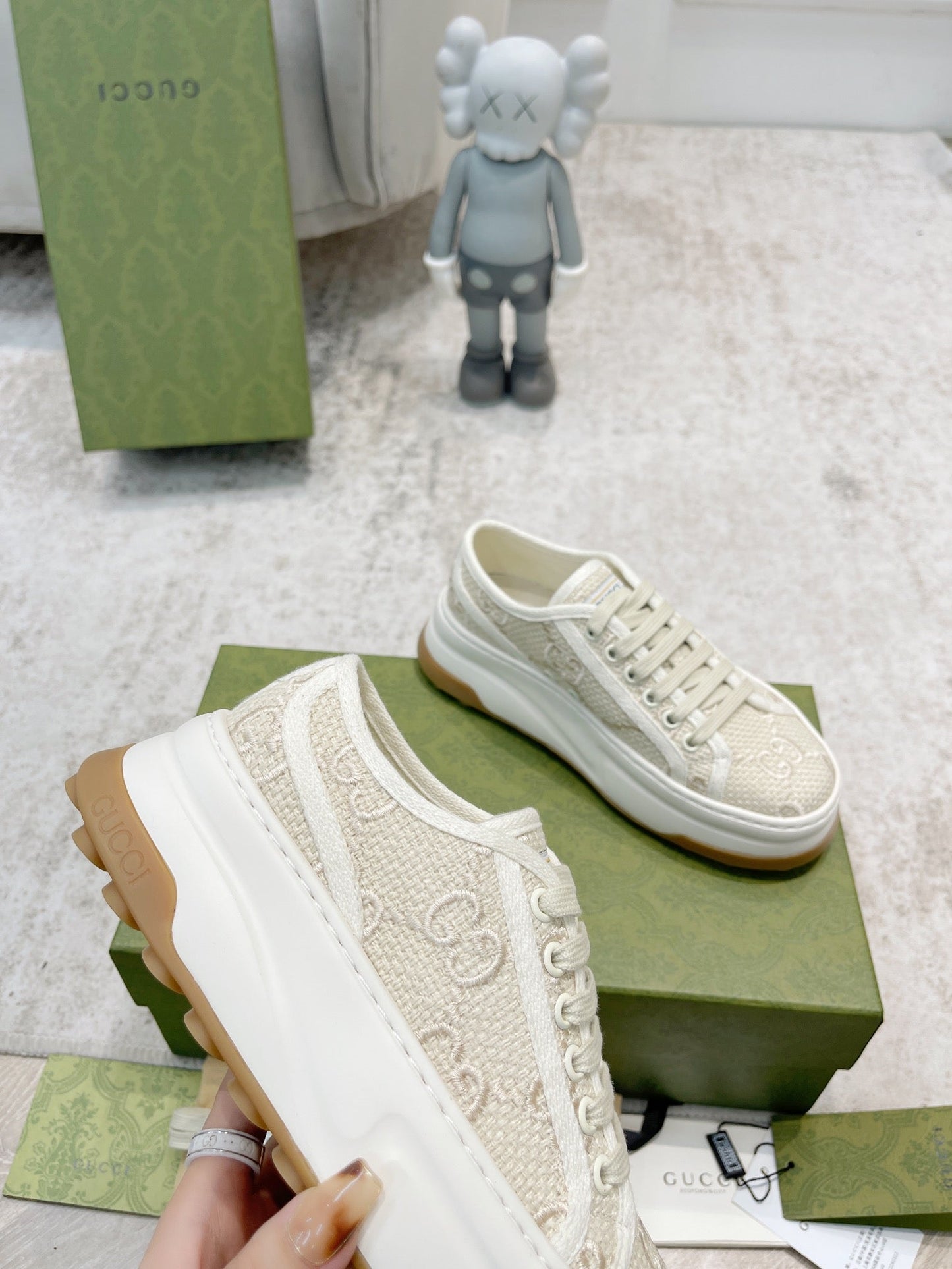 Gucci And Ebony GG Canvas Cream