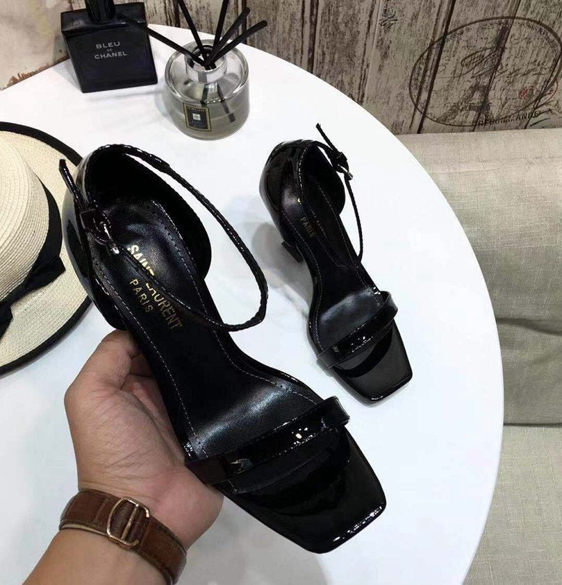 Saint Laurent Opyum Sandal Black and Black