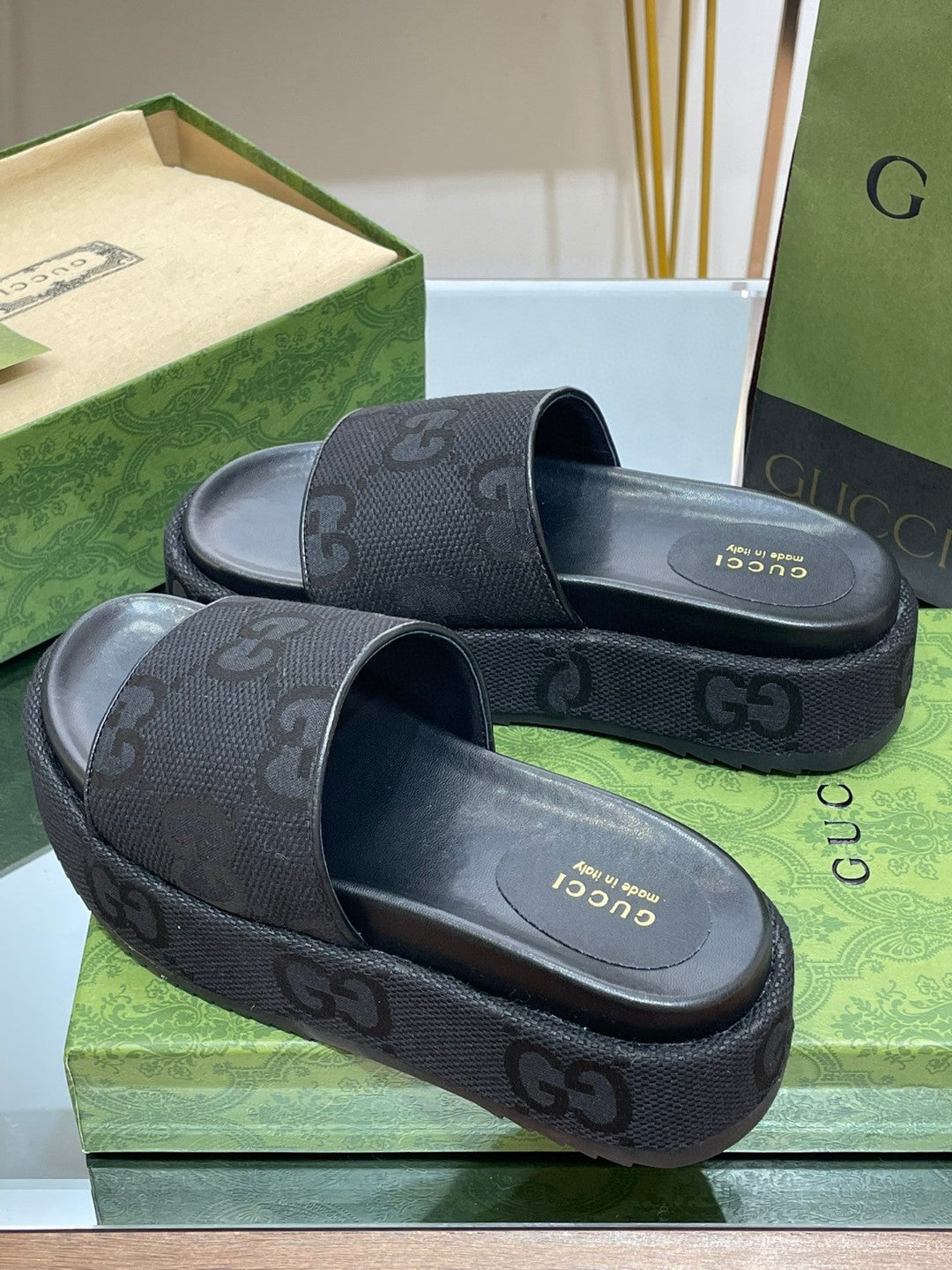 Gucci Angelina Platform Sandal Black