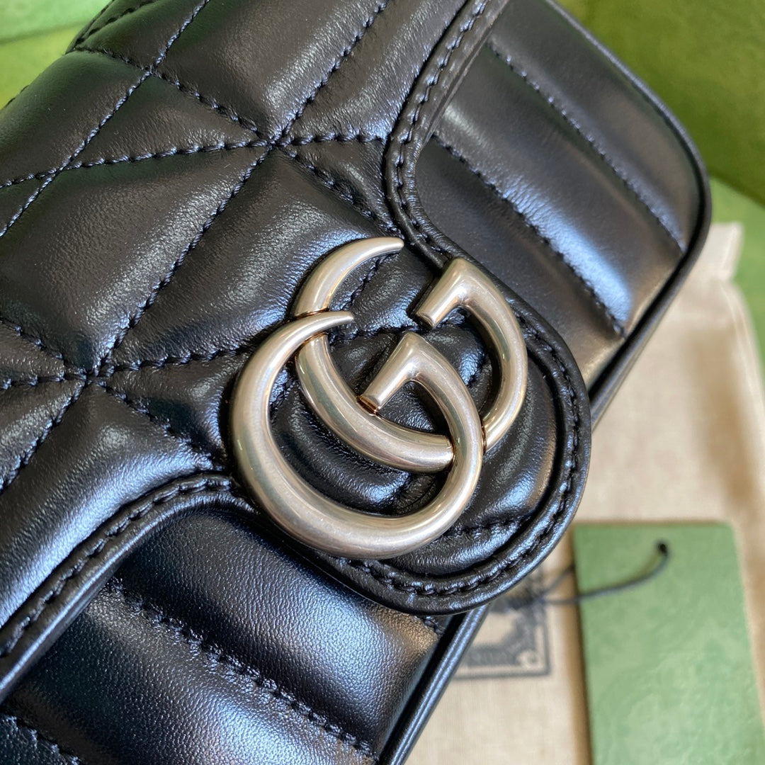 Gucci GG Marmont Matelasse Super Mini Bag Black