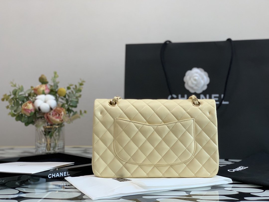 Chanel Classic Double Flap Quilted Medium Beige Clair