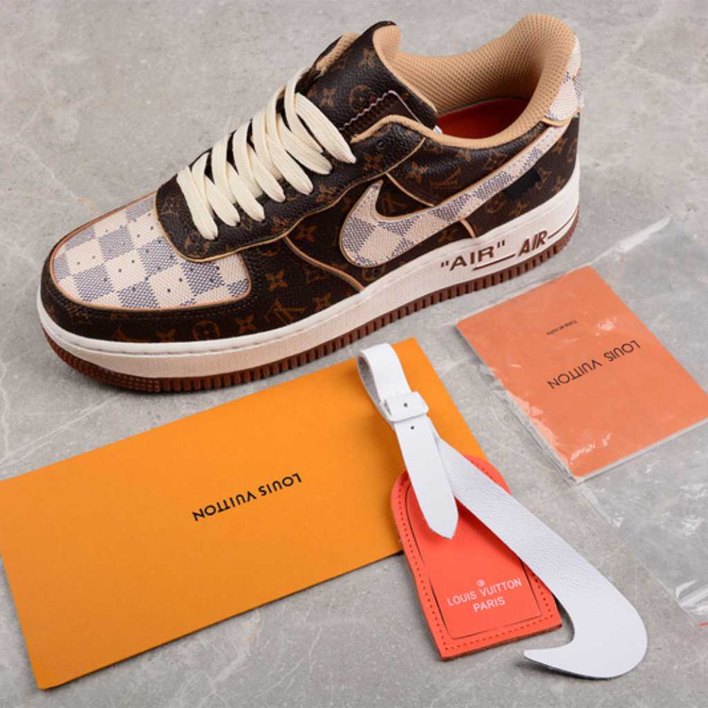 Nike Air Force 1 Low Louis Vuitton Monogram Brown Damier Azur (Acompanha Maleta)