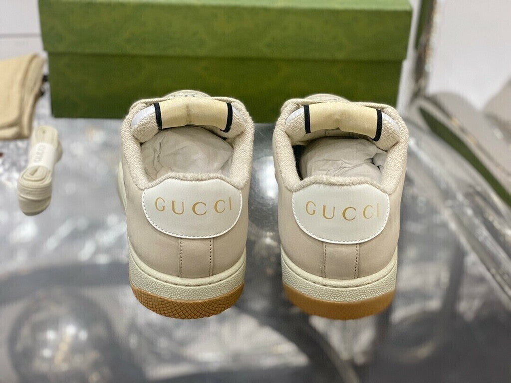 Gucci Screener Cream Leather