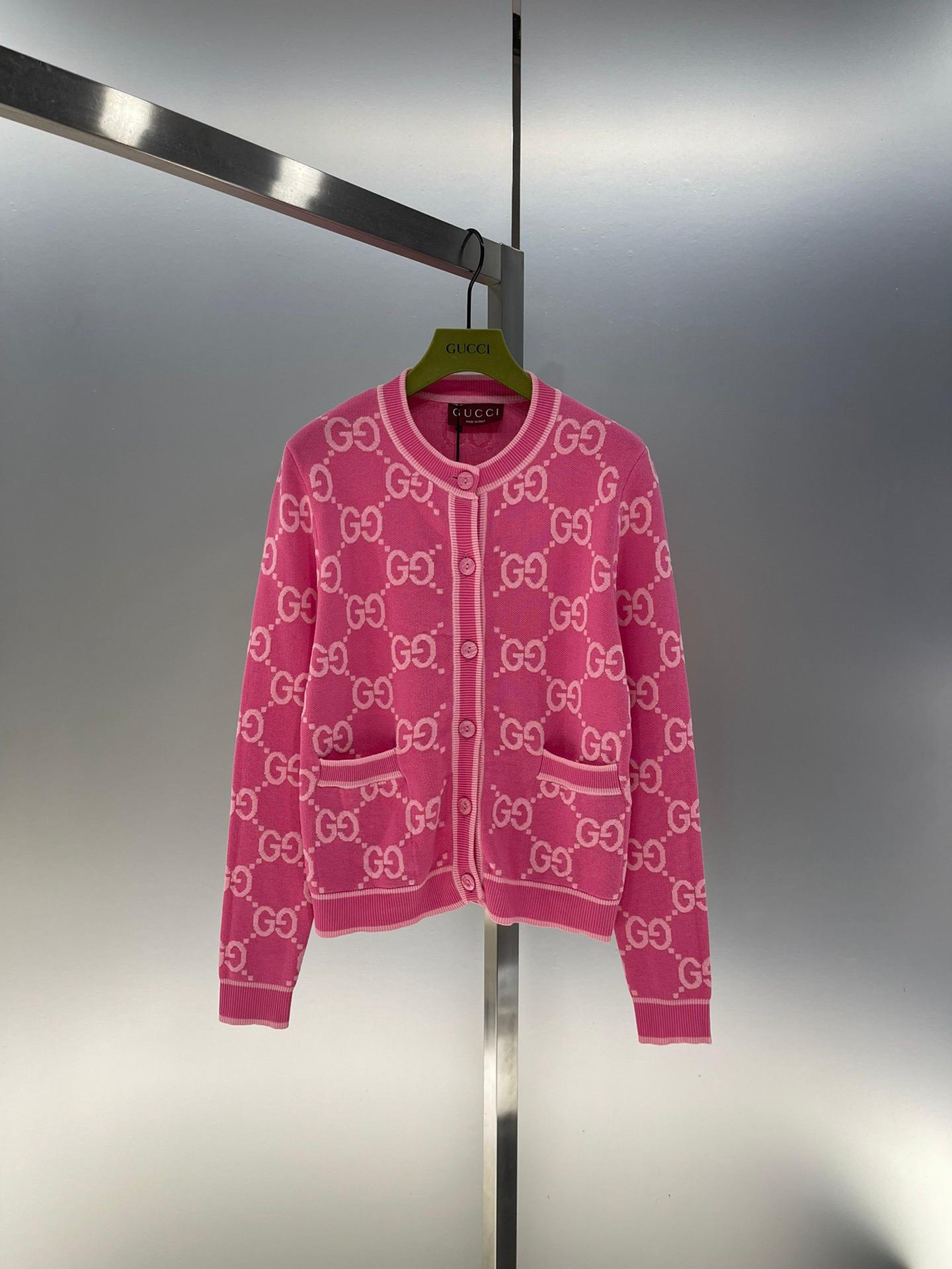 Cardigan de lã Gucci Pink