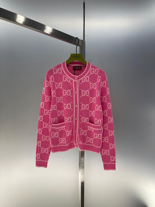 Cardigan de lã Gucci Pink