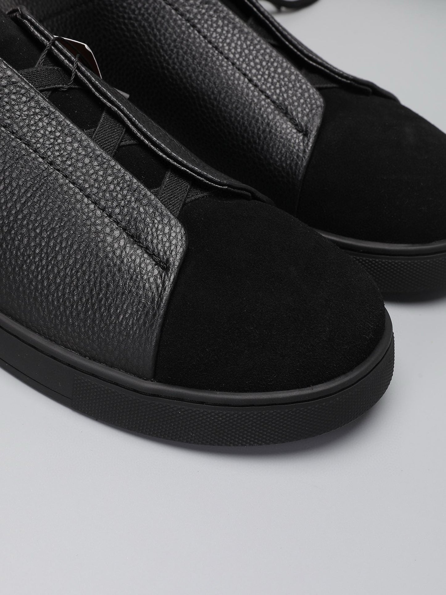 Tênis Zegna Triple Stitch Suede Sneakers All Black