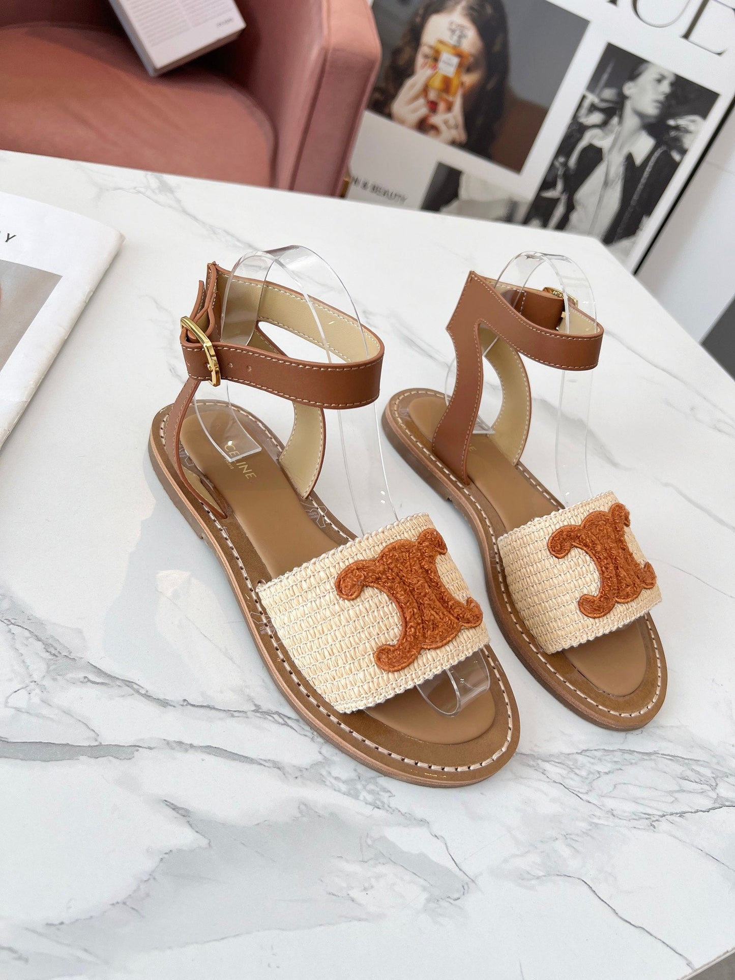 CELINE LYMPIA FLAT STRAP SANDAL