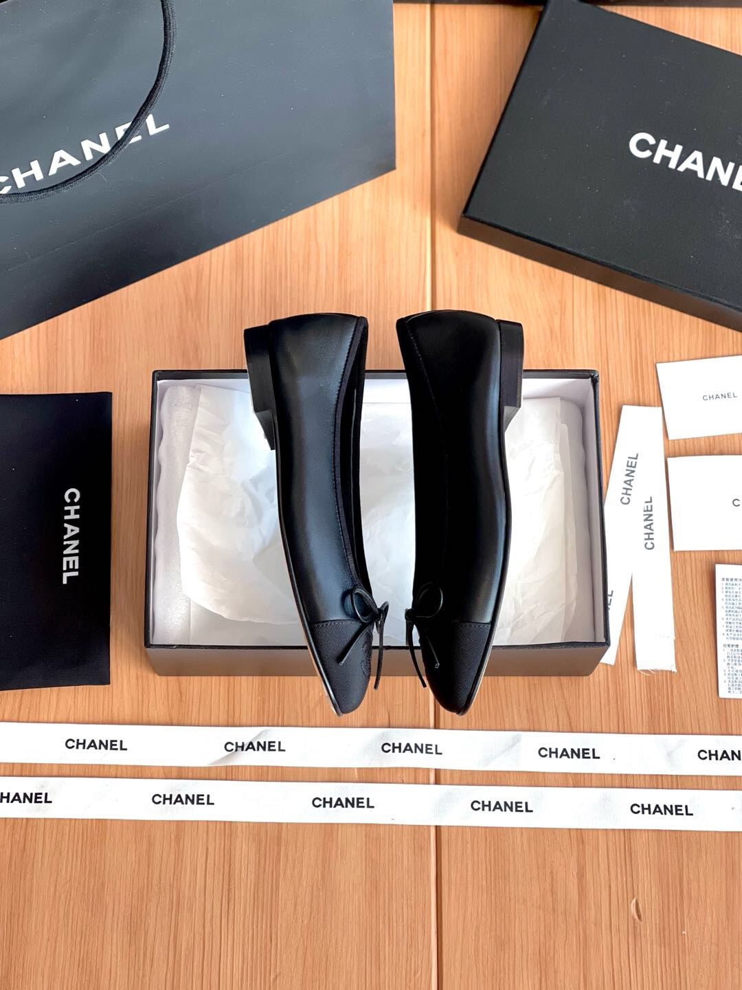 Chanel Lambskin 10mm Ballet Flats Black