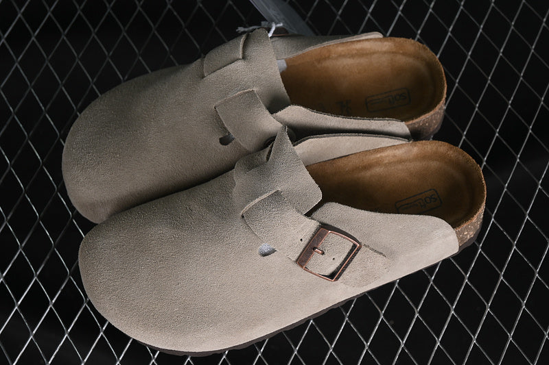 Birkenstock Boston Soft Footbed Suede Taupe