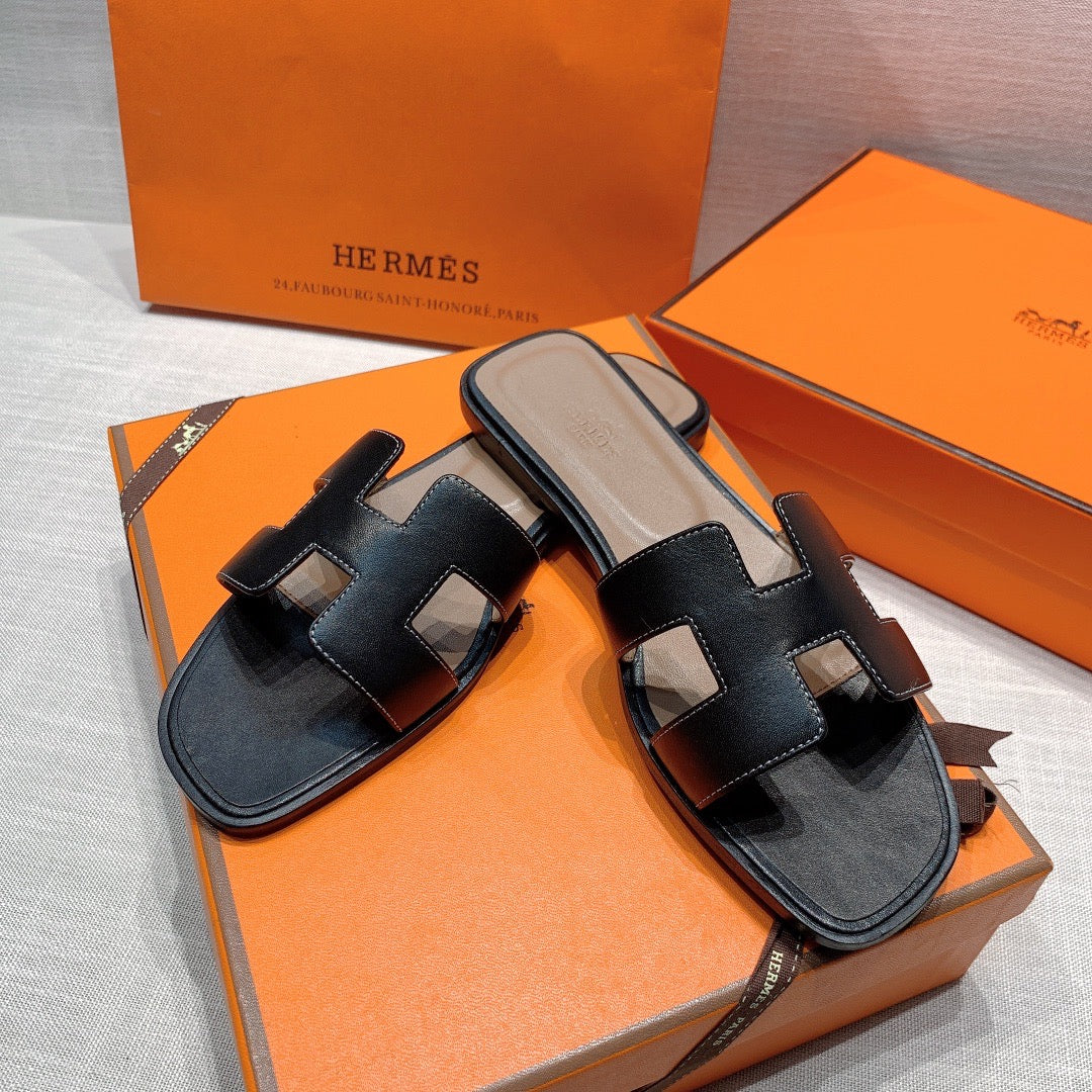 Hermes Oran Sandal Nior Box Calfskin Leather