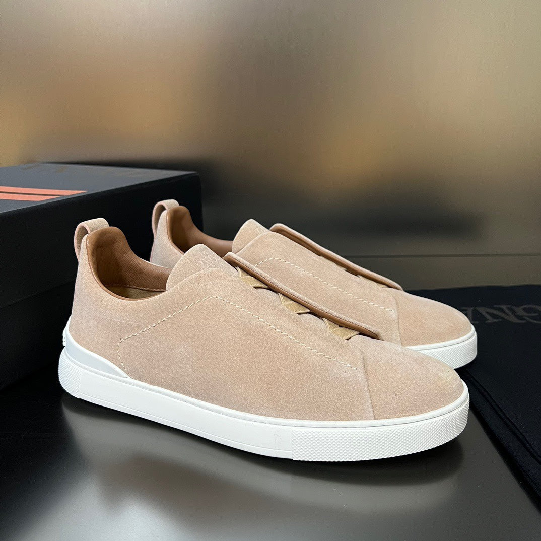 ZEGNA  Suede Triple Stitch Sneakers