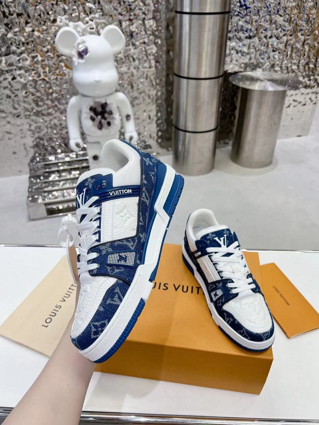 Trainer Monogram Denim White Blue