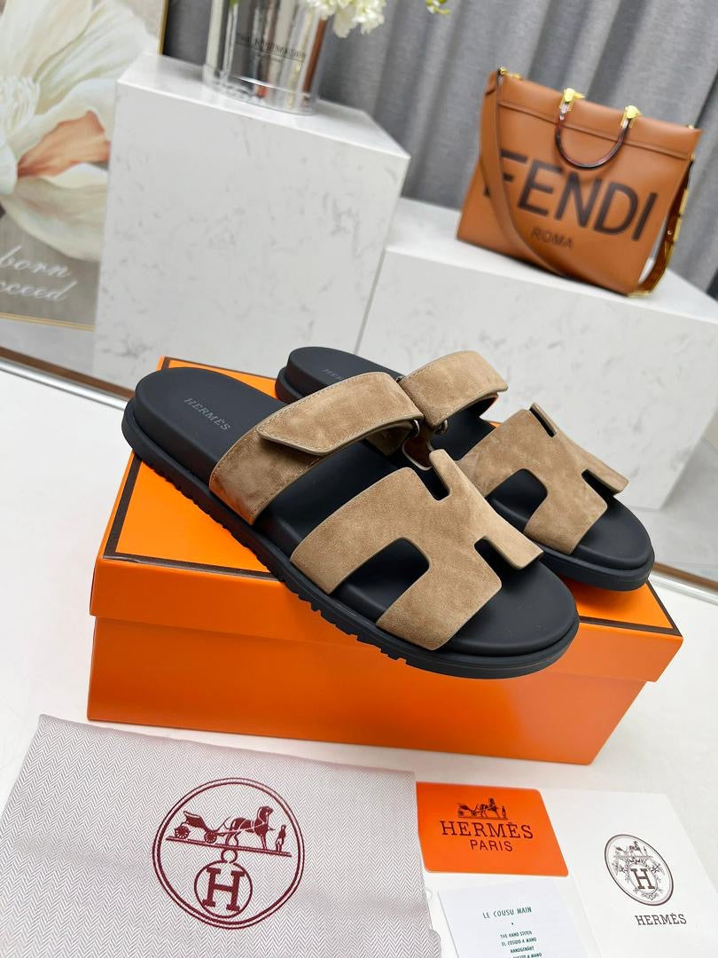 Hermes Chypre Sandal Beige Calfskin Leather