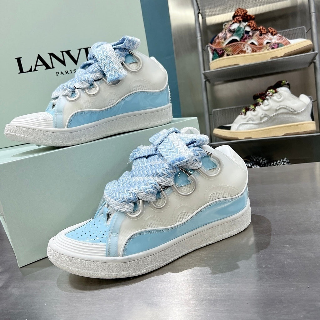 Lanvin Curb Sneaker White Light Blue