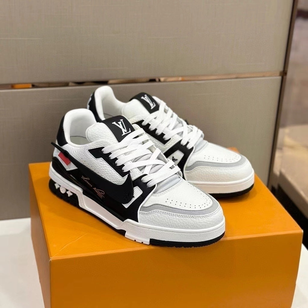 LOUIS VUITTON TRAINER SNEAKER LOW LV WHITE/BLACK