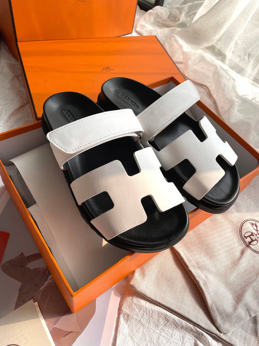 Hermes Chypre Sandal Blanc Epsom Leather (Pronta entrega)