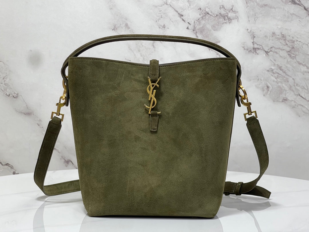 Bolsa Saint Laurent Le 37 Medium Suede Green