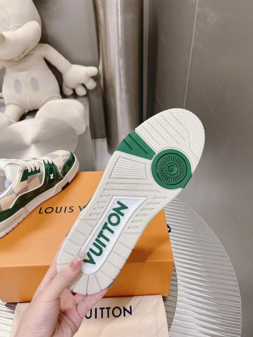 LOUIS VUITTON TRAINER WHITE/GREY/BROWN/GREEN