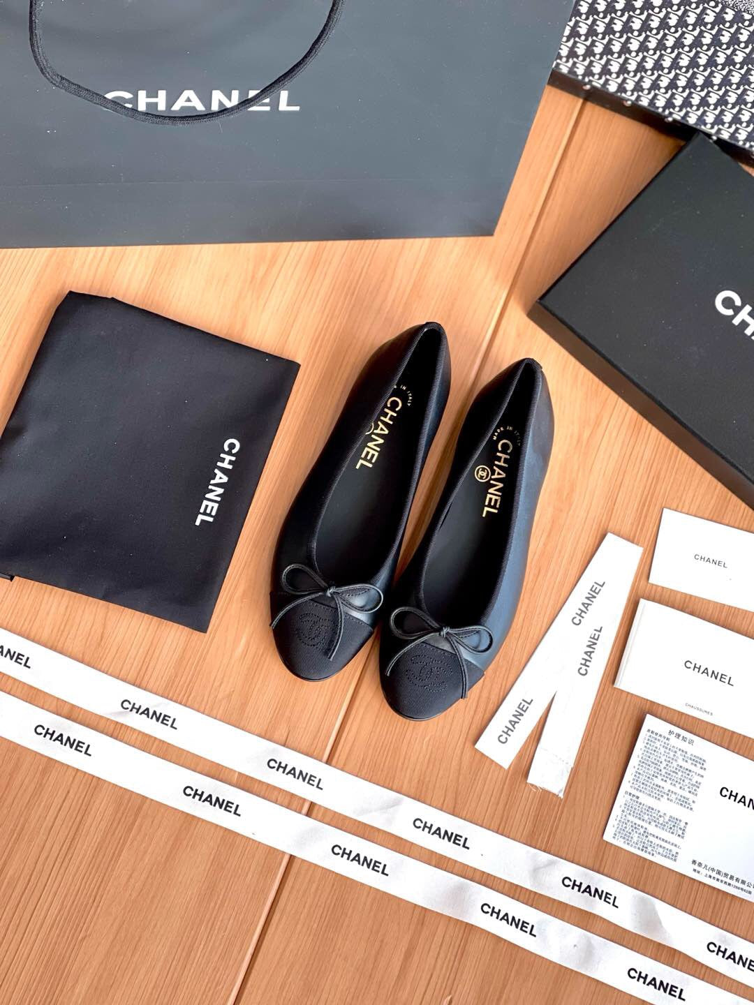 Chanel Lambskin 10mm Ballet Flats Black